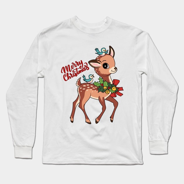 Little Reindeer Long Sleeve T-Shirt by valentinahramov